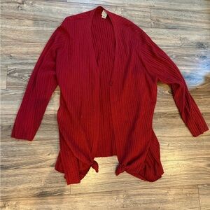 Fashion Bug Red Cable Knit Cardigan Size 26/28